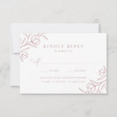 Geschetste Floral Dusty Roos Maaltijd Keuze Bruilo RSVP Kaartje (Voorkant)
