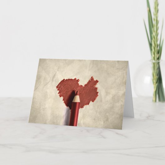 Geschetste gekrabbelde hart kaart (Voorkant)