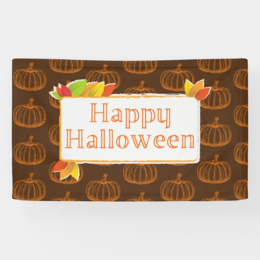 Geschetste Halloween Pompoen Spandoek (Horizontaal)