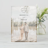 Geschetste hart kalligrafie romantische foto bruil kaart (Staand voorkant)