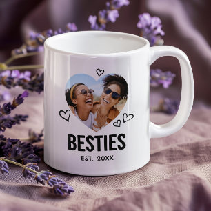 Geschetste Hartfoto van Beste Vriendinnen Koffiemok