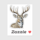 Geschetste herten met gewei sticker (Vel)