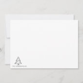 Geschetste Kerstboom Monogram Vakantie Familie Notitiekaartje (Voorkant)