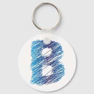 Geschetste Letter B Sleutelhanger