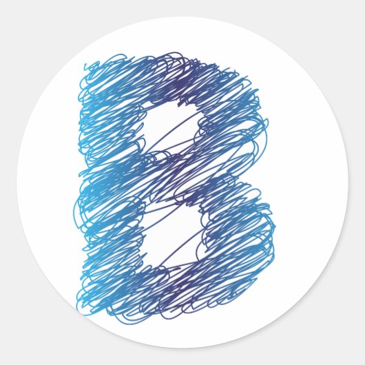 Geschetste Letter B Stickers (Voorkant)