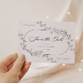 Geschetste Modern Floral Save The Date Briefkaart