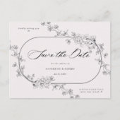 Geschetste Modern Floral Save The Date Briefkaart (Voorkant)