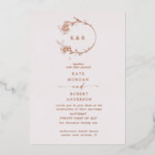 Geschetste Modern Floral Wedding Folie Uitnodiging (Voorkant)