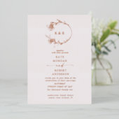 Geschetste Modern Floral Wedding Folie Uitnodiging (Staand Voorkant)