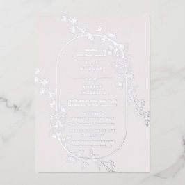 Geschetste Modern Floral Wedding Folie Uitnodiging