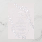 Geschetste Modern Floral Wedding Folie Uitnodiging (Voorkant)
