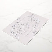 Geschetste Modern Floral Wedding Folie Uitnodiging (Gedraaid)