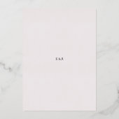 Geschetste Modern Floral Wedding Folie Uitnodiging (Achterkant)