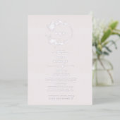 Geschetste Modern Floral Wedding Folie Uitnodiging (Staand Voorkant)