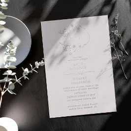 Geschetste Modern Floral Wedding Folie Uitnodiging
