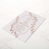 Geschetste Modern Floral Wedding Folie Uitnodiging (Gedraaid)