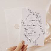 Geschetste Moderne Bloemen Bruiloft Uitnodiging