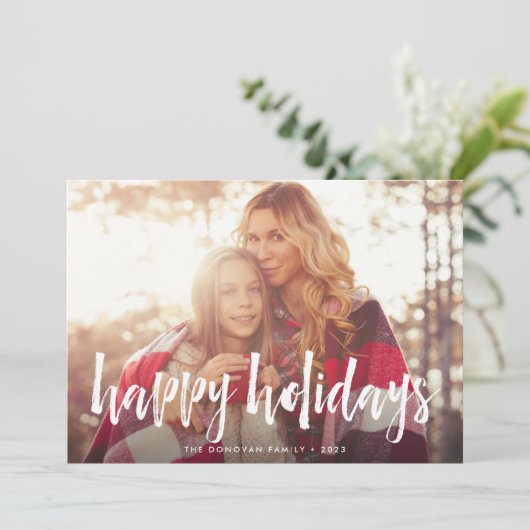 Geschetste overlay | Kerstkaart met vakantiefoto (Staand voorkant)