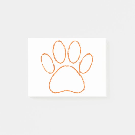 Geschetste puppy pootafdruk post-it® notes (Voorkant)
