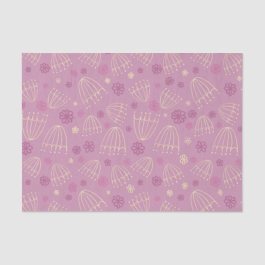 Geschetste Queen Anne-kant bloemen tissuepapier (Voorkant)