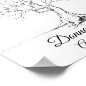 Geschetste trouwvingerafdruk Boom N.2 Poster (Hoek)