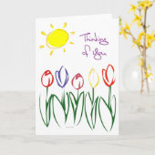 Geschetste tulp-Denkt Kaart (Gele Bloem)