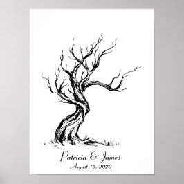 Geschetste Vingerafdruk Boom Poster