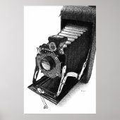 Geschetste Vintage Camerakunstprint Poster (Voorkant)