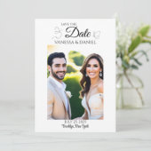 Geschetste Vlinders Bewaar de Datum Foto Kaart (Staand voorkant)