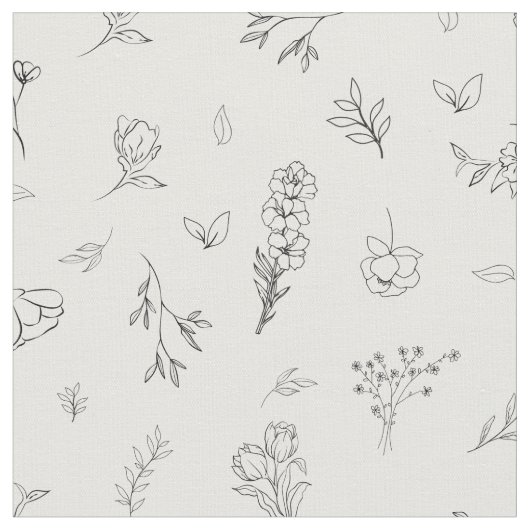 Geschetste wilde bloemen op wit stof (Close Up)