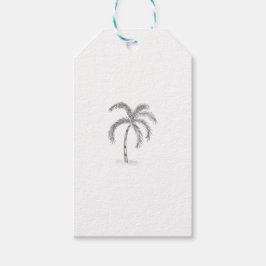 Geschetste Zwarte en Witte Cadeaublaadjes Cadeaulabel