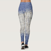 Gescheurd blauw denim: jeans textuur. leggings (Achterkant)