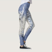 Gescheurd blauw denim: jeans textuur. leggings (Rechts)