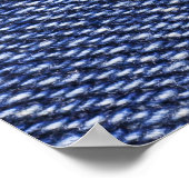 Gescheurd blauw denim: jeans textuur. poster (Hoek)