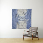 Gescheurd blauw denim: jeans textuur. wandkleed (In Situ (horizontaal))