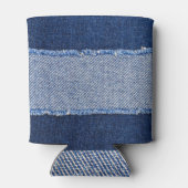 Gescheurd denim: blauwe jeans stof. blikjeskoeler (Achterkant)