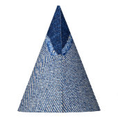 Gescheurd denim: blauwe jeans stof. feesthoedjes (Achterkant)