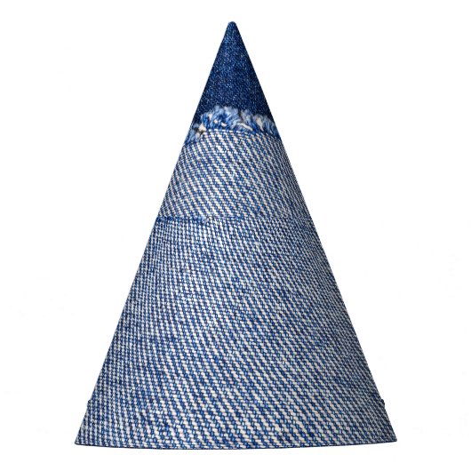 Gescheurd denim: blauwe jeans stof. feesthoedjes (Voorkant)