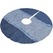 Gescheurd denim: blauwe jeans stof. kerstboom rok (Gekanteld)