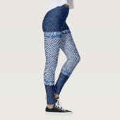 Gescheurd denim: blauwe jeans stof. leggings (Rechts)