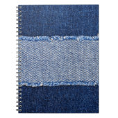 Gescheurd denim: blauwe jeans stof. notitieboek (Voorkant)
