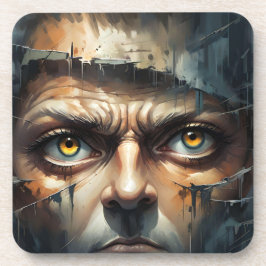 GESCHEURD GEZICHT MAN OGEN BIER ONDERZETTER