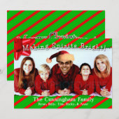 Gescheurd inpakpapier Familie Kerstmis Feestdagenkaart (Voorkant / Achterkant)