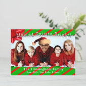 Gescheurd inpakpapier Familie Kerstmis Feestdagenkaart (Staand voorkant)