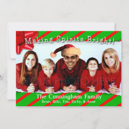 Gescheurd inpakpapier Familie Kerstmis Feestdagenkaart