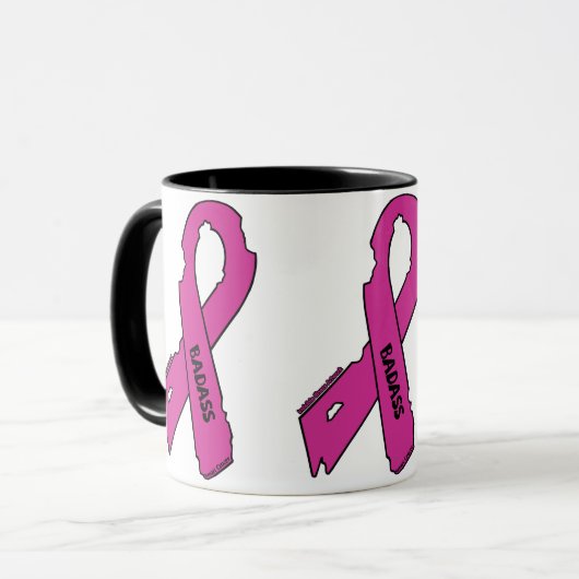 Gescheurd lint/bas...Borstkanker Mok (Voorkant links)