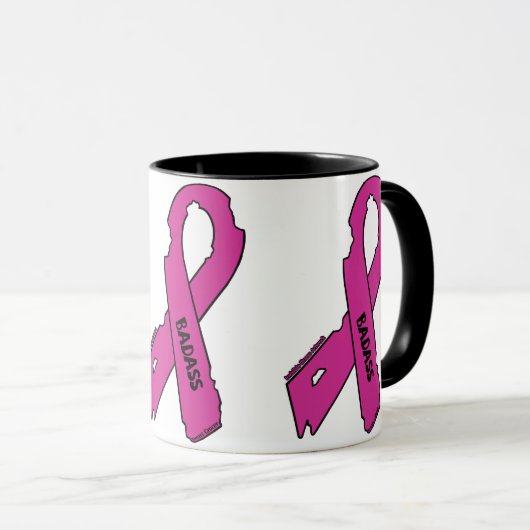 Gescheurd lint/bas...Borstkanker Mok (Voorkant rechts)