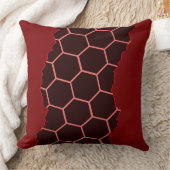 Gescheurd modern rood, zwart honingraatpatroon kussen (Deken)