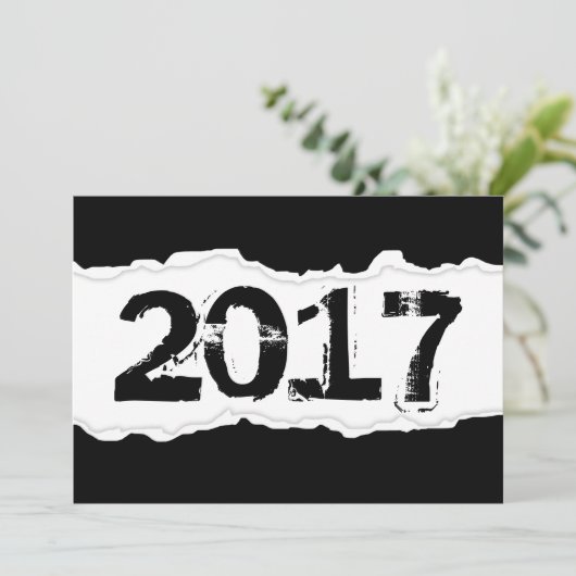 gescheurd papier 2017 kaart (Staand voorkant)