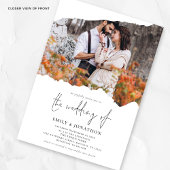 Gescheurd papier effect 2 foto's QR code bruiloft Kaart